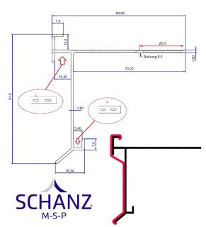 MSP Schanz Steinteppich Balkonabschlussprofil Gelocht mit Tropfnase 2,5m
