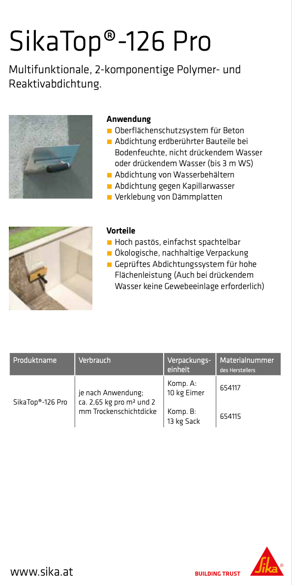 SikaTop-126 Pro Polymerabdichtung A+B