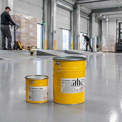 Sikafloor 2600 Bodenbeschichtung Farbig Epoxydharz Lager Halle Laderampen