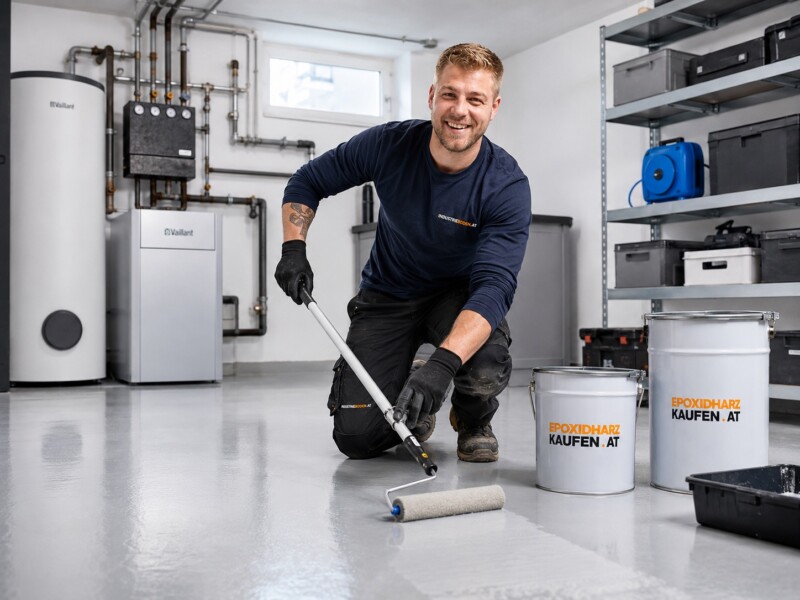 Heizung Keller Boden Beschichtung Epoxidharz Epoxy Grund Floor